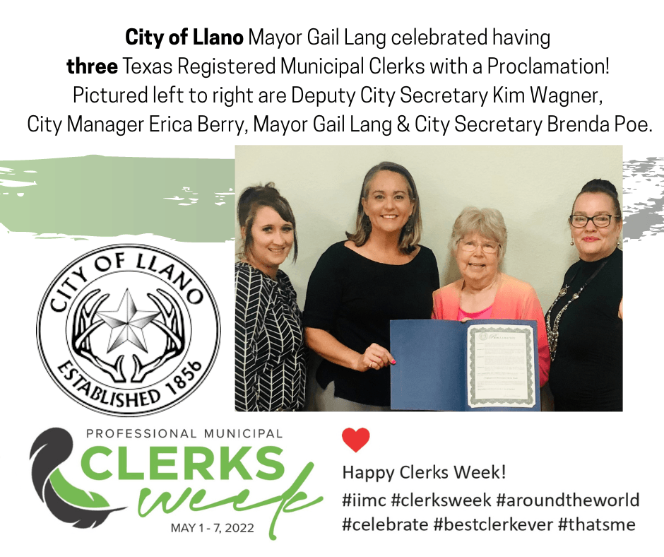 Municipal Clerks Week 2022